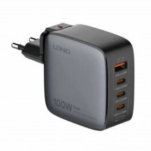 LDNIO Быстрая зарядка LDNIO Q408 black на 4 USB + Кабель PD 100W, GaN 100W black