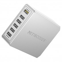 Зарядные устройства NITECORE UA66Q 6-портовый USB-адаптер Выходной ток: 5 В/2,1 A*6- 9 В/2 A 12 В/1.5 A