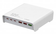 LDNIO Настольная сетевая зарядка LDNIO Q605 Multi-ports Desktop Charging Station 120W, 3xUSB-A, 3xUSB-C Быстрая зарядка для телефона на 6 USB портов 120W