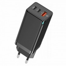 Baseus З/У CCGP050101 Baseus GaN3 Pro Fast Charger 2C+U 65W EU Black(Include:Baseus Xiaobai series fast charging Cable Type-C to Type-C 100W(20V/5A) 1m Black)